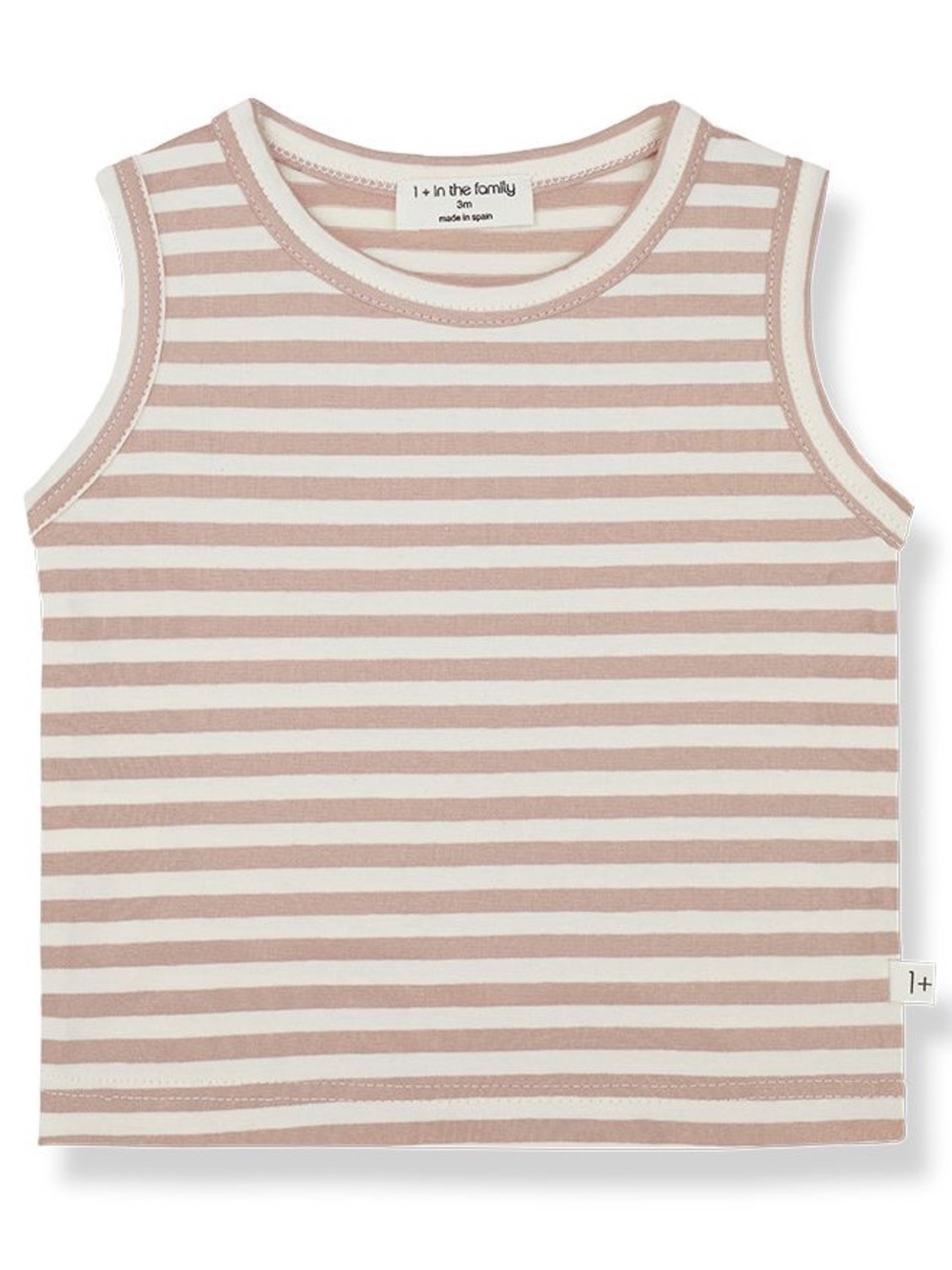 1+ in the Family dusty rose & White Striped Kids' Tank Top